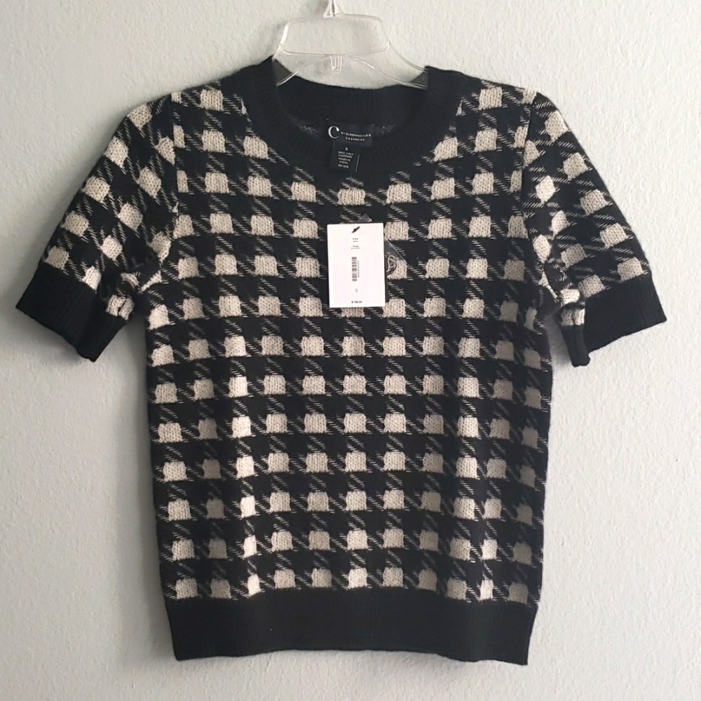 NWT Soft Houndstooth Cashmere Sweater Sz Small